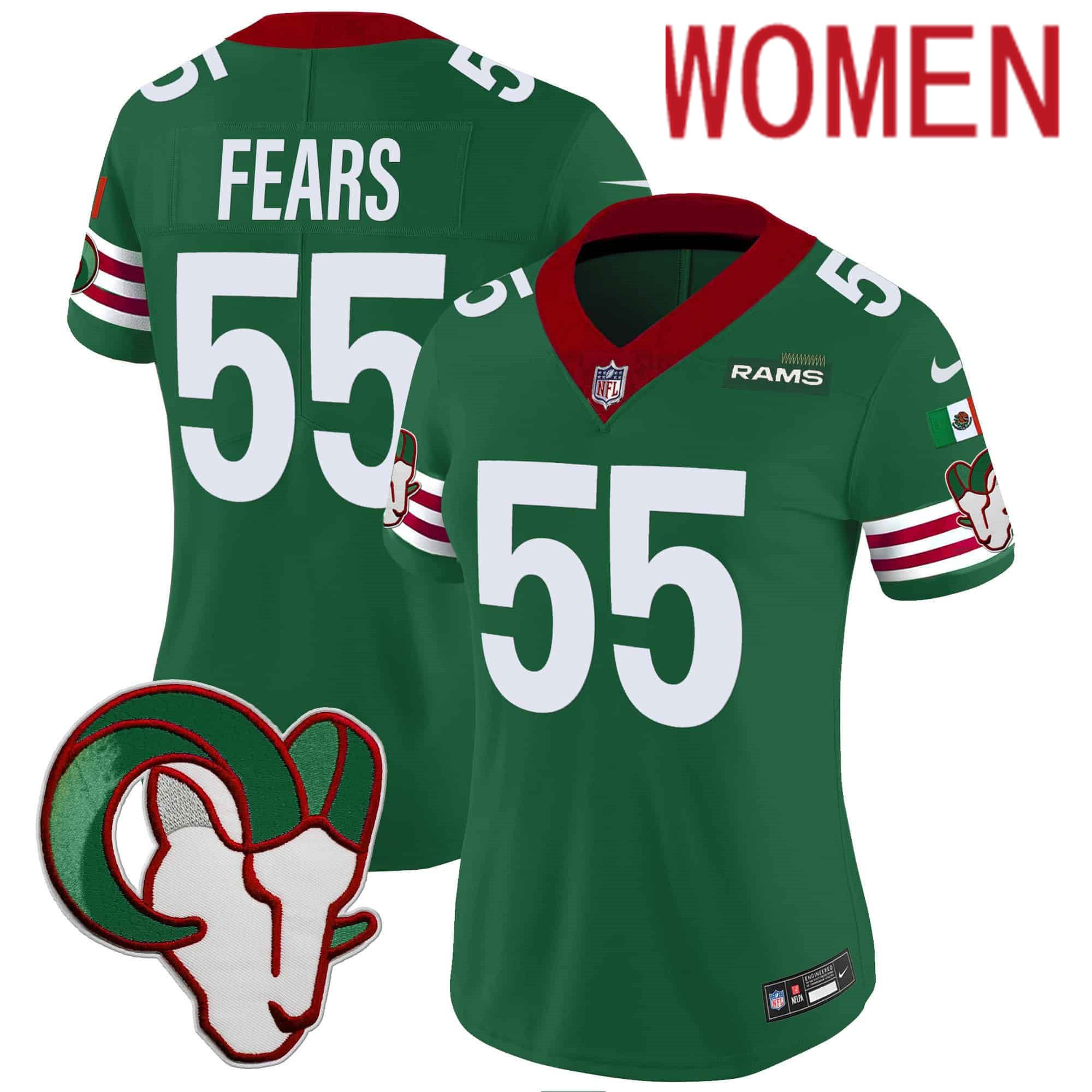 Women Los Angeles Rams #55 Fears Green 2024 Nike Mexico Vapor Limited NFL Jersey